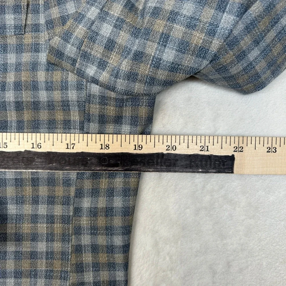 Tommy Hilfiger Check Sport Coat Mens 38R 36 Blue Tan Plaid Flex‎ $295 NEW